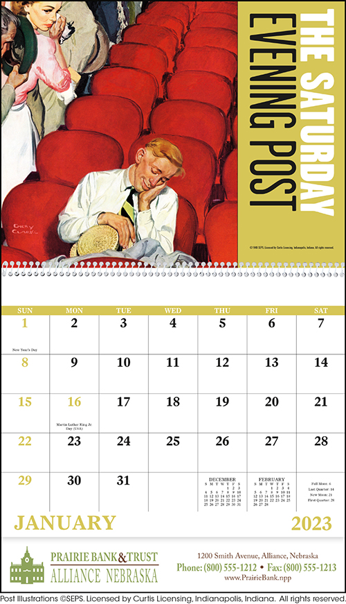 Saturday Evening Post featuring Norman Rockwell 2023 Wall Calendar